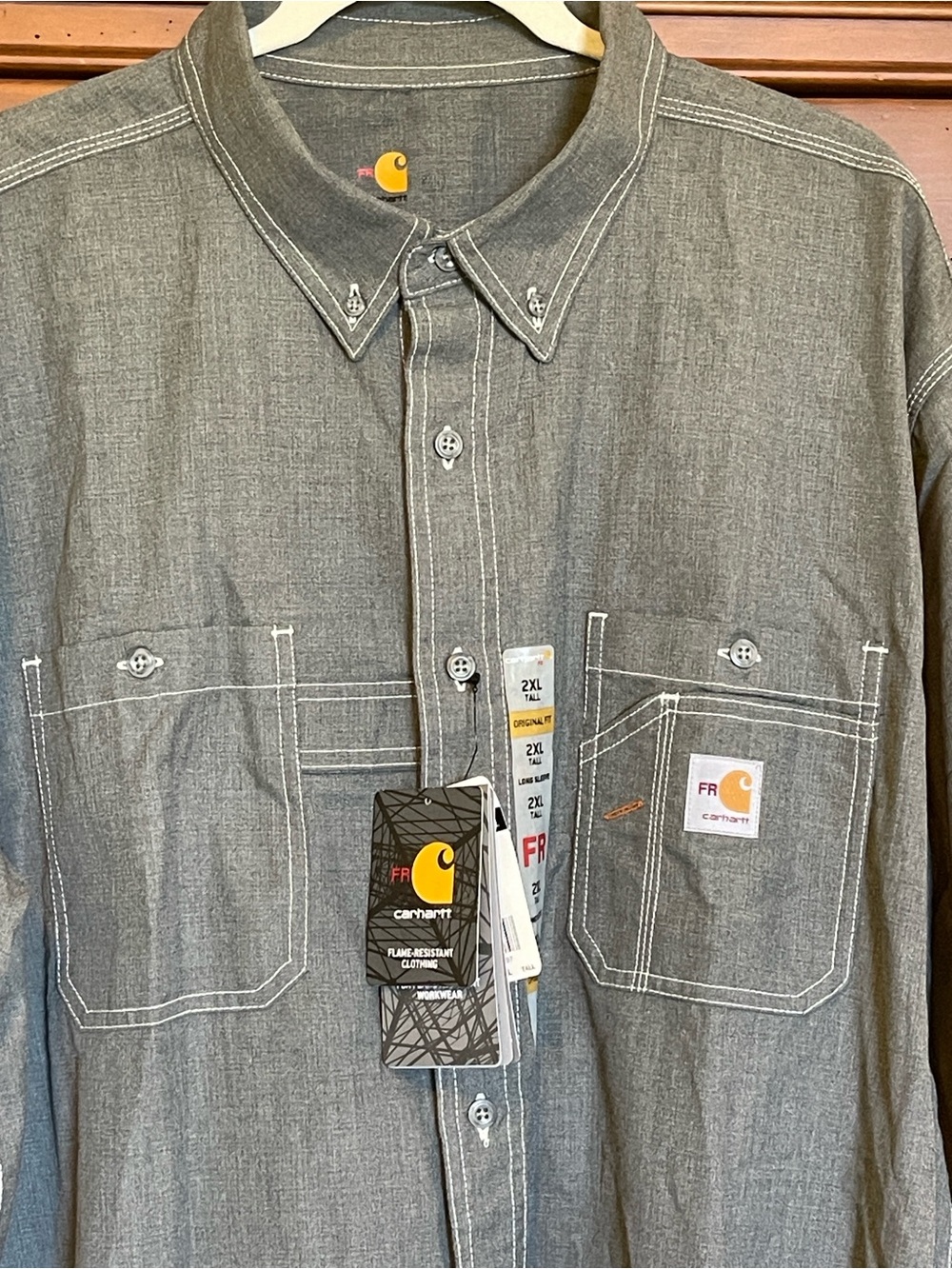 Carhartt Men’s Flame-Resistant Force Lightweight Long Sleeve Shirt — 2XL - Picture 5 of 13